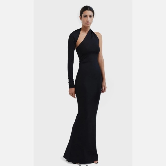 Marcella Manhattan One-Shoulder PonteKnit gown NWT black size XS - Picture 1 of 8